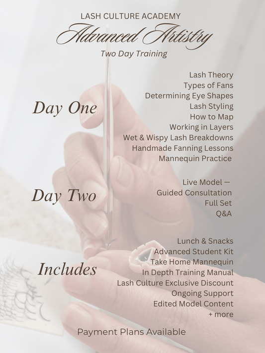 Advanced Artistry — Handmade Wet & Wispy Training (2 Days) - Lash Culture